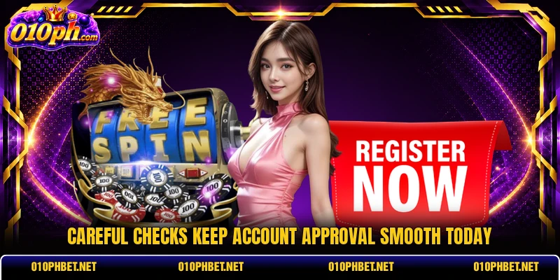 Careful checks keep account approval smooth today Careful checks keep account approval smooth today