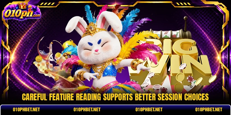 Careful feature reading supports better session choices Careful feature reading supports better session choices