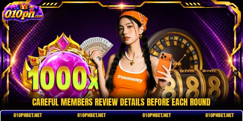 Careful members review details before each round Careful members review details before each round