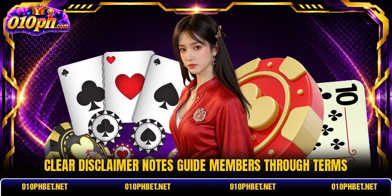 Clear disclaimer notes guide members through terms
