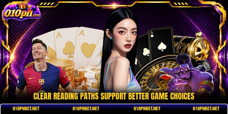 Clear reading paths support better game choices