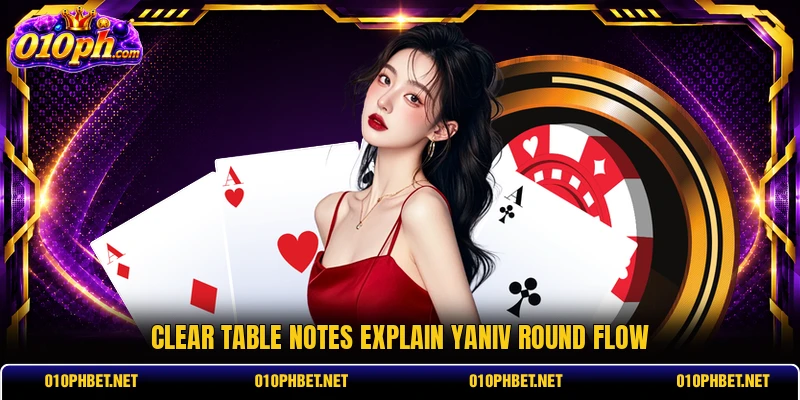 Clear table notes explain Yaniv round flow Clear table notes explain Yaniv round flow