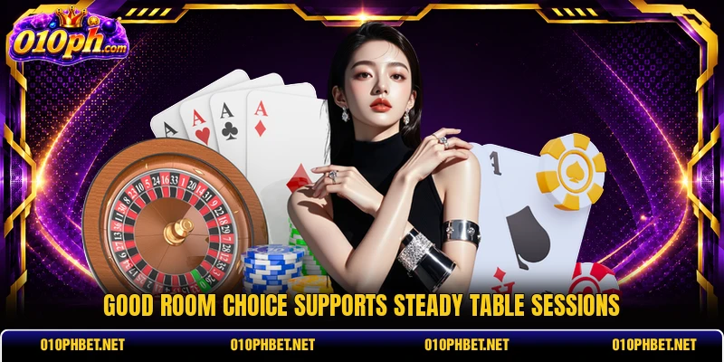 Good room choice supports steady table sessions Good room choice supports steady table sessions