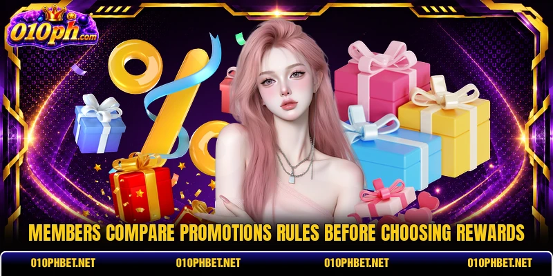 Members compare Promotions rules before choosing rewards