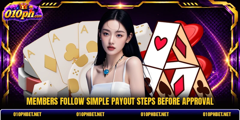 Members follow simple payout steps before approval Members follow simple payout steps before approval