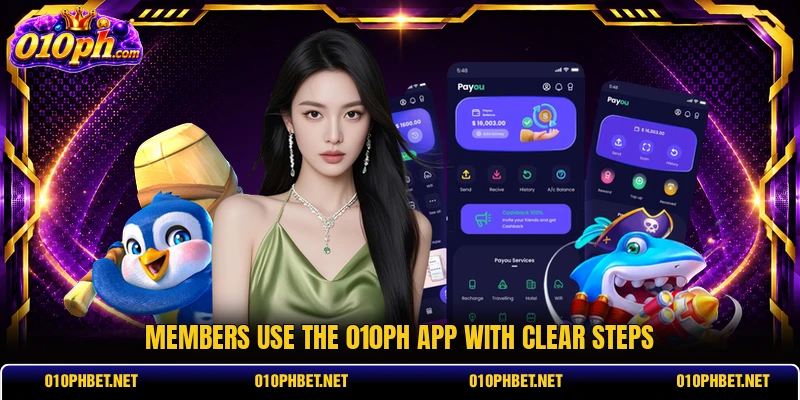 Members use the 010PH app with clear steps