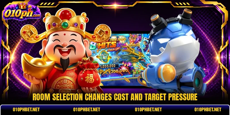 Room selection changes cost and target pressure Room selection changes cost and target pressure