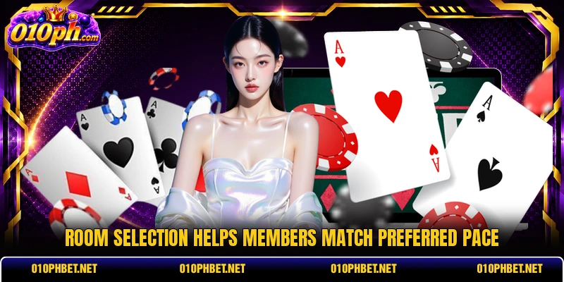 Room selection helps members match preferred pace Room selection helps members match preferred pace