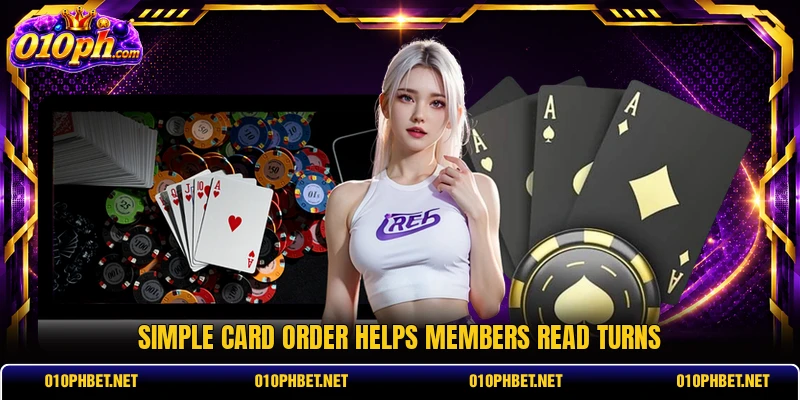 Simple card order helps members read turns Simple card order helps members read turns