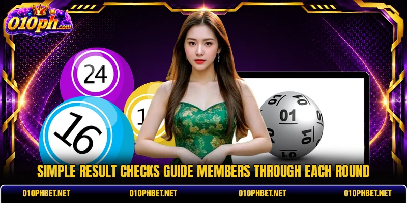 Simple result checks guide members through each round Simple result checks guide members through each round